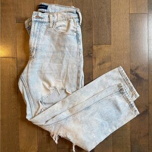 Aeropostale Ripped Light Mom Jeans